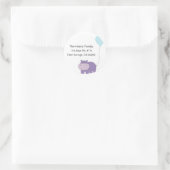 Hippo Round-Address-Labels Runder Aufkleber (Tasche)