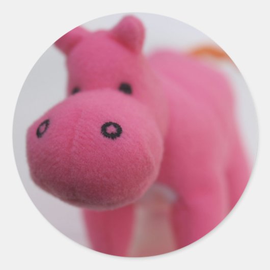 Hippo Runder Aufkleber (Vorderseite)