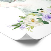 Hippo, Safari, Purple Flowers, Gender Neutral Poster (Ecke)