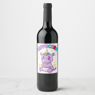 Hippo-Schaumwein oder Wein-Etiketten Weinetikett