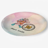 Hippo scuba diver 30th Birthday  Pappteller (Schrägansicht)