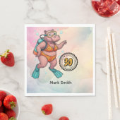 Hippo scuba diver 30th Birthday  Serviette (Beispiel)