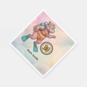 Hippo scuba diver 30th Birthday  Serviette (Ecke)