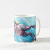 Hippo Scuba underwater Kaffeetasse (VorderseiteRechts)