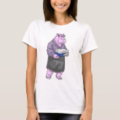 Hippo Secretary Stack of paper Office T-Shirt (Vorderseite)