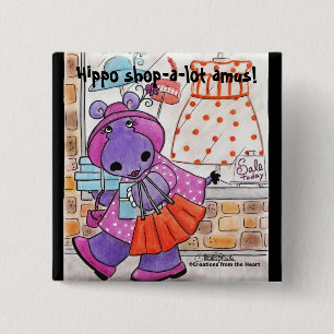 Hippo Shopping-Hippo Shop-eine Menge amus! Button