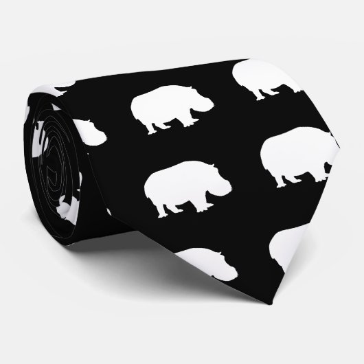 Hippo-Silhouette Krawatte (Gerollt)