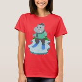 Hippo Skier Ski T-Shirt (Vorderseite)