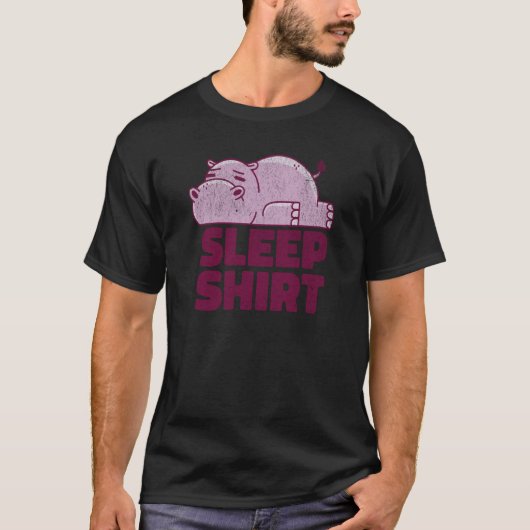 Hippo Sleep Nap Taker Lazy Animal Sarcastic Retro T-Shirt (Vorderseite)