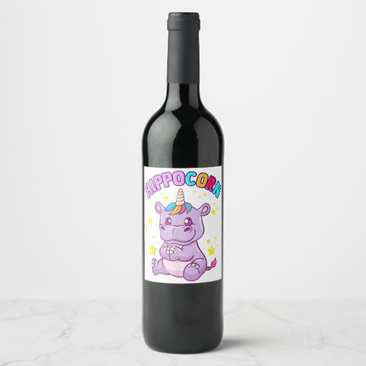 Hippo Sparkling Wein oder Weinkeller Weinetikett (Vorderseite)
