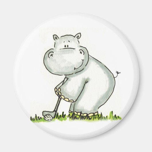 Hippo spielt Golf Magnet (Vorne)