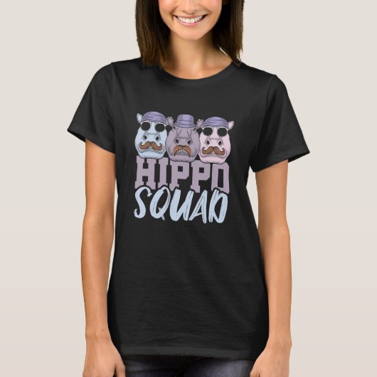 Hippo Squad Saying Hippopotamus Hippos Cute T-Shirt (Vorderseite)