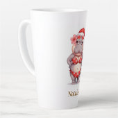 Hippo Surfer in red Bikini for Christmas Milchtasse (Linke Ecke)