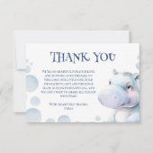 Hippo Themed Baby Dusche Dankeskarte (Vorderseite)