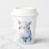 Hippo Themed Baby Dusche Pappbecher (Rückseite)