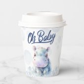 Hippo Themed Baby Dusche Pappbecher (Rückseite)