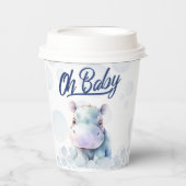 Hippo Themed Baby Dusche Pappbecher (Vorderseite)