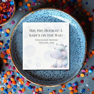 Hippo Themed Baby Dusche Serviette