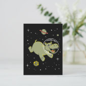 Hippo-Tiere im Weltraum Postkarte (Stehend Vorderseite)