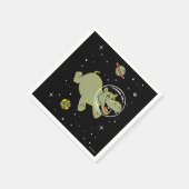Hippo-Tiere im Weltraum Serviette (Ecke)