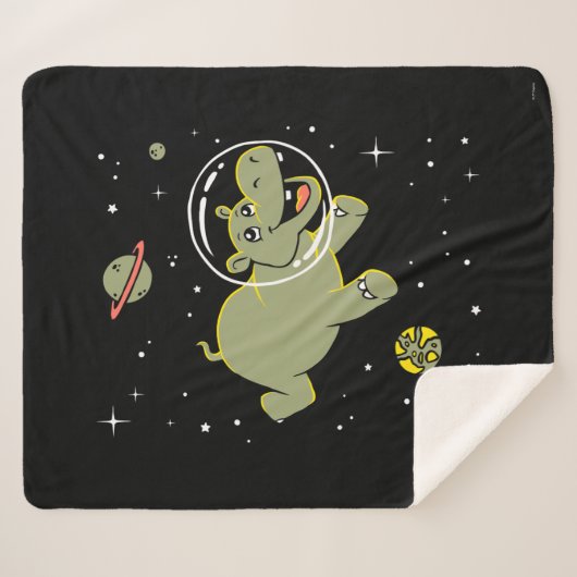 Hippo-Tiere im Weltraum Sherpadecke (Vorderseite (Horizontal))