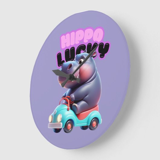 Hippo Time Wall Clock Große Wanduhr (Winkel)