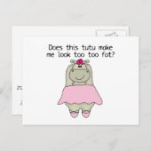 Hippo Tu Tu Fat Postkarte (Vorne/Hinten)