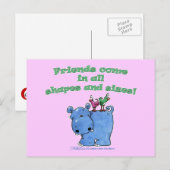 Hippo und Bird Friends Postkarte (Vorne/Hinten)