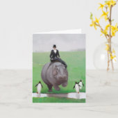 Hippo- und Pinguine-Blankokarte Karte (Gelbe Blume)