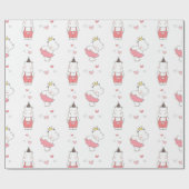 Hippo Valentines Liebe Muster Geschenkpapier (Flach)