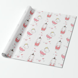 Hippo Valentines Liebe Muster Geschenkpapier