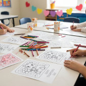 Hippo Valentinstag-Färbung für Schüler Postkarte