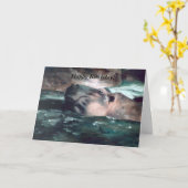 Hippo, viel Glück zum Geburtstag! Karte (Gelbe Blume)