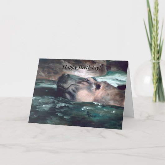 Hippo, viel Glück zum Geburtstag! Karte (Vorderseite)