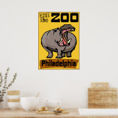 Hippo: Visit Zoo Philadelphia Poster (Küche)