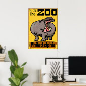 Hippo: Visit Zoo Philadelphia Poster (Heimbüro)