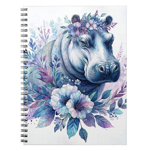 Hippo Watercolor Kunstvoll wandern im Valle Verzas Notizblock (Vorderseite)