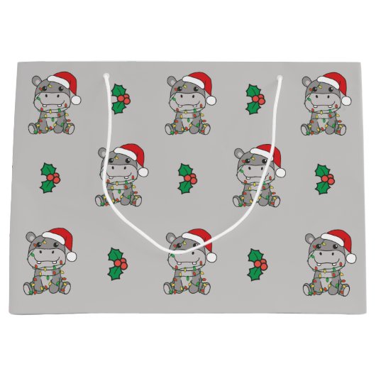 Hippo Weihnachts Wintertiere Hippos Grosses Gesche Große Geschenktüte (Vorderseite)