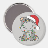 Hippo Weihnachts Wintertiere Hippos Magnet (Vorderseite/Rückseite)