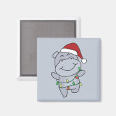 Hippo Weihnachts Wintertiere Hippos Magnet (Vorderseite/Rückseite)