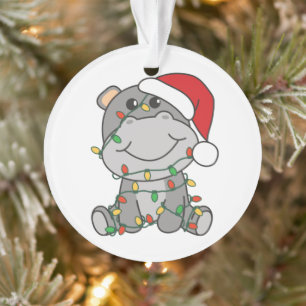 Hippo Weihnachts-Wintertiere Hippos Ornament