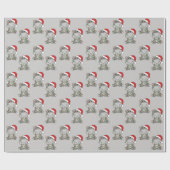 Hippo Weihnachts Wintertiere Hippos Wrapping Pap Geschenkpapier (Flach)