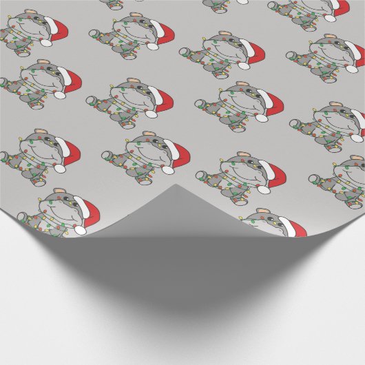 Hippo Weihnachts Wintertiere Hippos Wrapping Pap Geschenkpapier (Ecke)