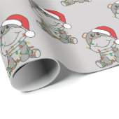 Hippo Weihnachts Wintertiere Hippos Wrapping Pap Geschenkpapier (Rolleneckpunkt)