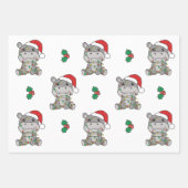 Hippo Weihnachts Wintertiere Urlaub Hippos Geschenkpapier Set (Vorderseite 2)