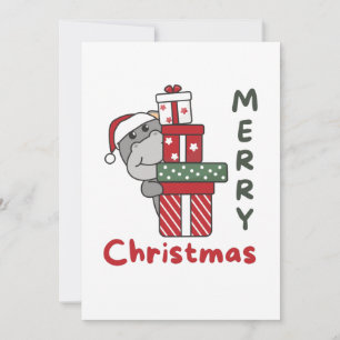 Hippo Weihnachtsgeschenk Wintertiere Hippos Feiertagskarte