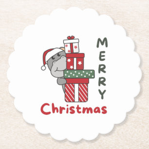 Hippo Weihnachtsgeschenk Wintertiere Hippos Untersetzer