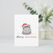 Hippo Weihnachtsschnee Wintertiere Hippos Feiertagspostkarte (Stehend Vorderseite)