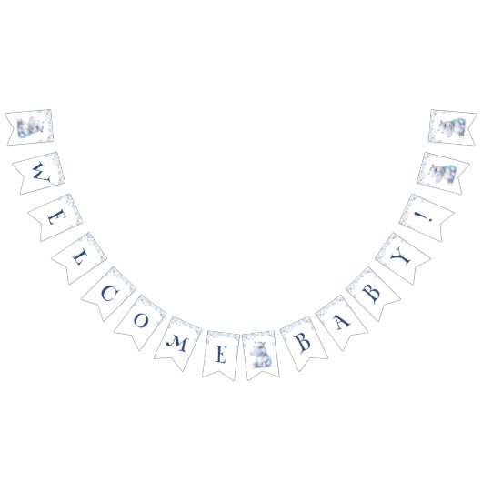 Hippo Welcome Baby Wimpelkette (Alle)