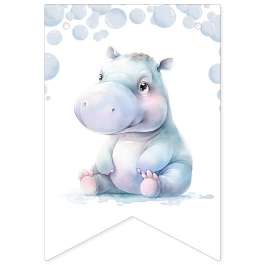 Hippo Welcome Baby Wimpelkette (Erste Fahne)